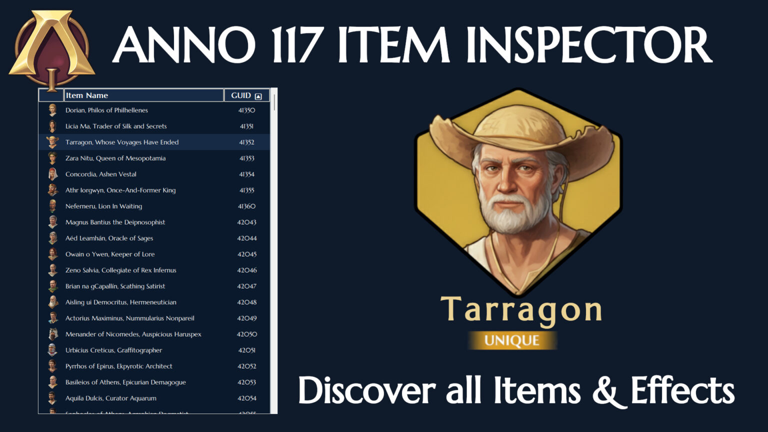 Item Inspector - Anno Companion - 117 Database